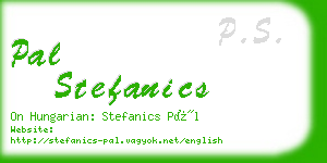 pal stefanics business card